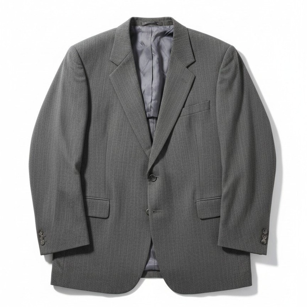 Woodmere Charcoal Gray Pinstripe Blazer, Men's 44R Two Button‎ Wool Blend Jacket